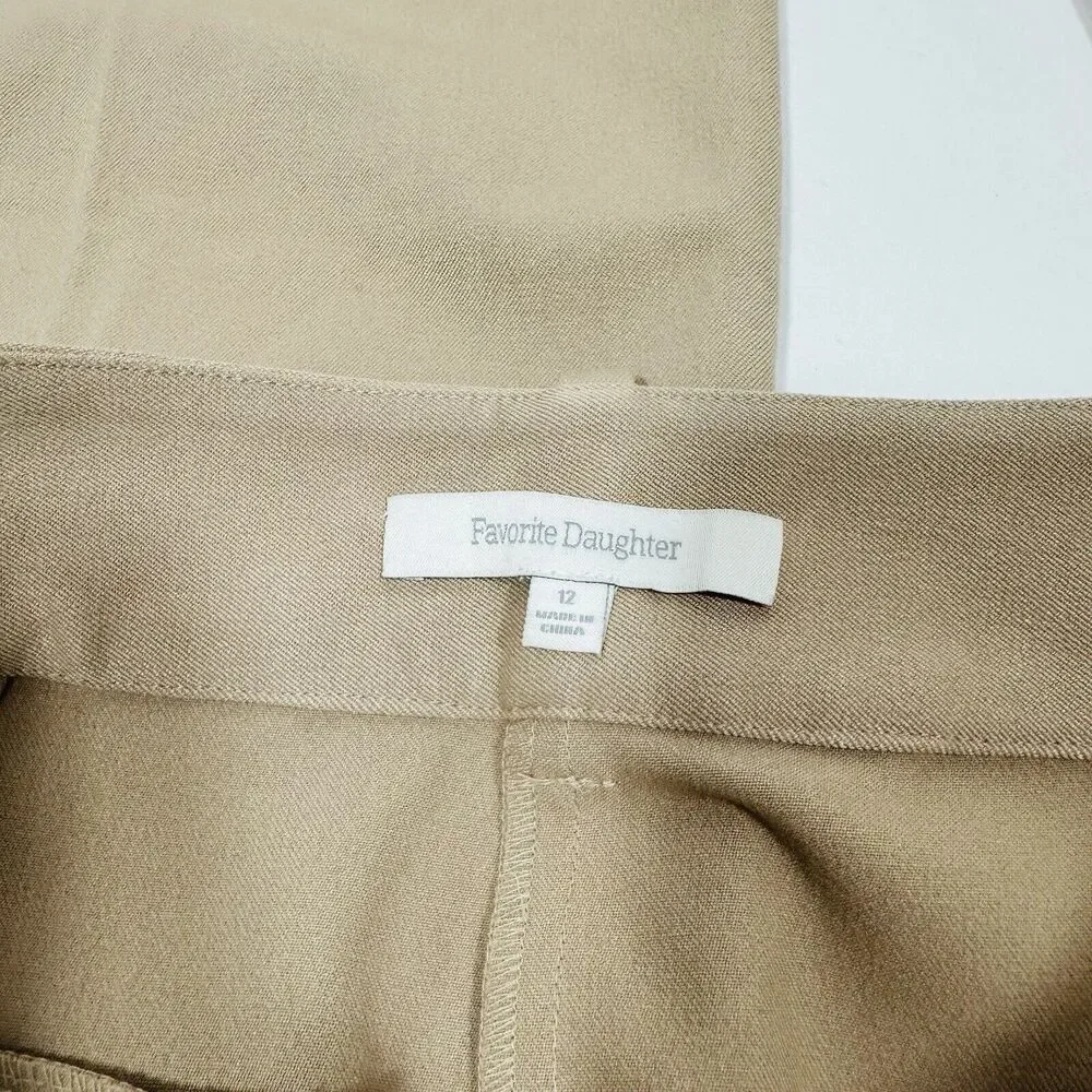 Favorite Daughter The Favorite Pleated Wide-Leg Pants Beige Size 12 NWOT - Picture 8 of 14